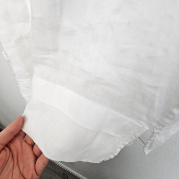 J. Jill Womens Linen Tunic Top Size L Coastal Resortwear Minimalist Travel White - Picture 7 of 10